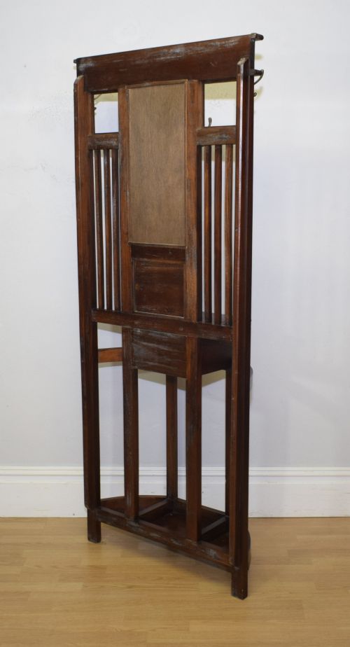 ANTIQUE ARTS CRAFTS HALL STAND - ADDITIONAL PHOTO 8
