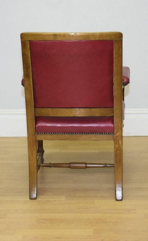 VICTORIAN OAK LIBRARY CHAIR - ADDITIONAL PHOTO 4