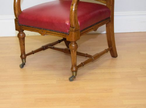 VICTORIAN OAK LIBRARY CHAIR - ADDITIONAL PHOTO 6