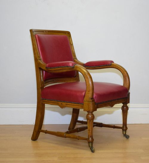VICTORIAN OAK LIBRARY CHAIR - ADDITIONAL PHOTO 12