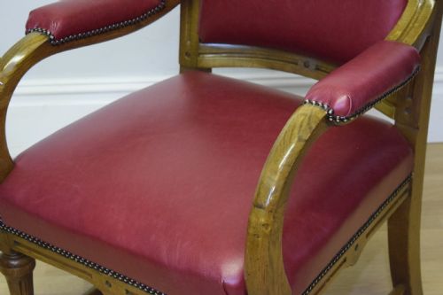 VICTORIAN OAK LIBRARY CHAIR - ADDITIONAL PHOTO 14