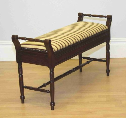 antique edwardian duet piano stool - CATEGORY: ANTIQUE STOOLS - DATED EDWARDIAN