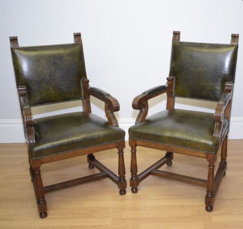 antique pair of library armchairspair of library chairs - CATEGORY: ANTIQUE CHAIRS - DATED VICTORIAN