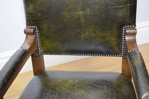 ANTIQUE PAIR OF LIBRARY ARMCHAIRSPAIR OF LIBRARY CHAIRS - ADDITIONAL PHOTO 13