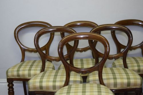ANTIQUE VICTORIAN BALLOON BACK DINING CHAIRS SET OF SIX - ADDITIONAL PHOTO 9