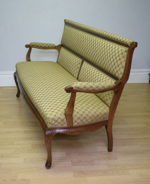 antique french walnut upholstered couchsofa circa 1880's - CATEGORY: ANTIQUE SOFAS - DATED 19TH CENTURY