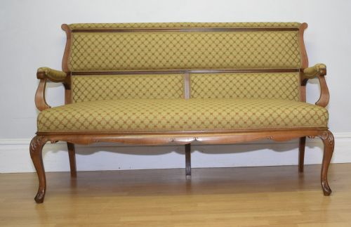 ANTIQUE FRENCH WALNUT UPHOLSTERED COUCHSOFA CIRCA 1880'S - ADDITIONAL PHOTO 22