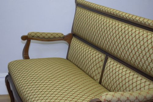 ANTIQUE FRENCH WALNUT UPHOLSTERED COUCHSOFA CIRCA 1880'S - ADDITIONAL PHOTO 26