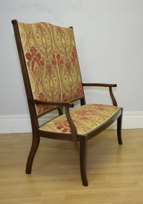 antique arts crafts movement inlaid sofa couch circa 1890 - CATEGORY: ANTIQUE SOFAS - DATED VICTORIAN