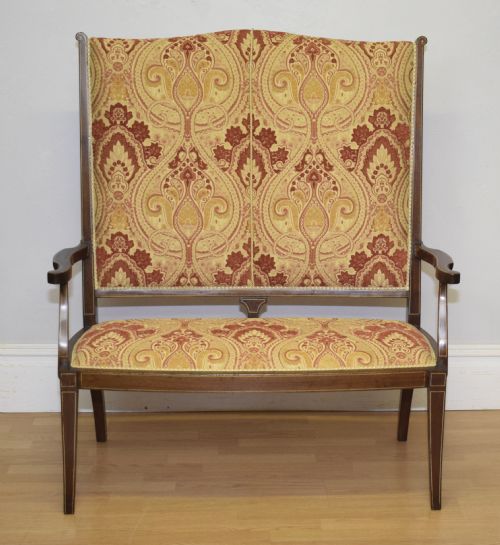 ANTIQUE ARTS CRAFTS MOVEMENT INLAID SOFA COUCH CIRCA 1890 - ADDITIONAL PHOTO 22
