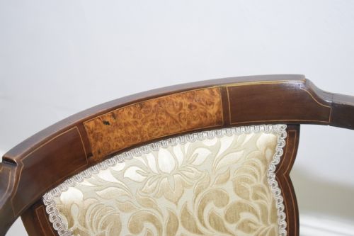 ANTIQUE EDWARDIAN INLAID TUB CHAIR - ADDITIONAL PHOTO 8
