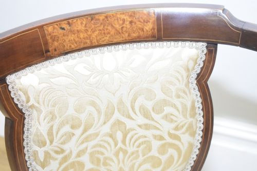 ANTIQUE EDWARDIAN INLAID TUB CHAIR - ADDITIONAL PHOTO 14