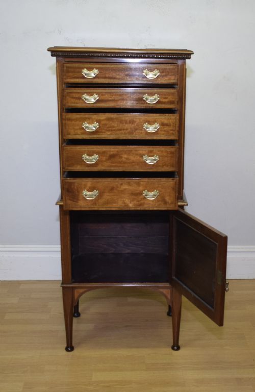 ANTIQUE EDWARDIAN INLAID CABINET - ADDITIONAL PHOTO 9