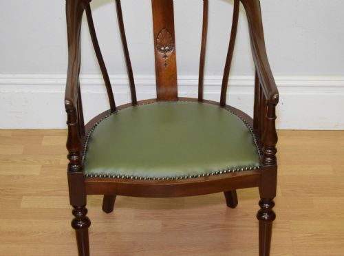 ANTIQUE MAHOGANY LIBRARY CHAIR - ADDITIONAL PHOTO 2