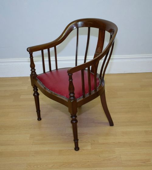 ANTIQUE MAHOGANY LIBRARY CHAIR - ADDITIONAL PHOTO 2