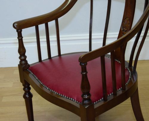 ANTIQUE MAHOGANY LIBRARY CHAIR - ADDITIONAL PHOTO 3