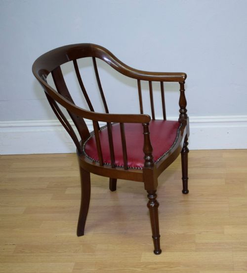 ANTIQUE MAHOGANY LIBRARY CHAIR - ADDITIONAL PHOTO 5
