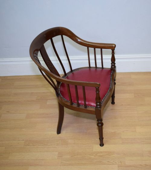 ANTIQUE MAHOGANY LIBRARY CHAIR - ADDITIONAL PHOTO 6