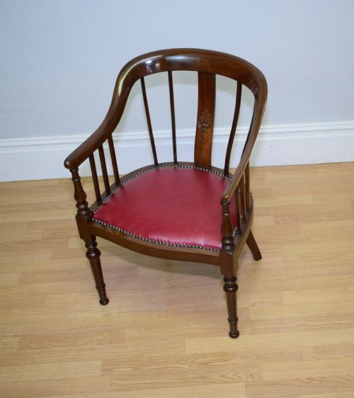 ANTIQUE MAHOGANY LIBRARY CHAIR - ADDITIONAL PHOTO 9
