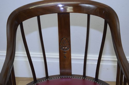 ANTIQUE MAHOGANY LIBRARY CHAIR - ADDITIONAL PHOTO 12