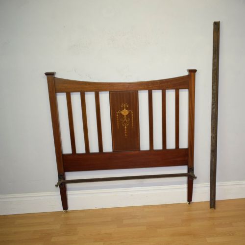 ANTIQUE EDWARDIAN INLAID MARQUETRY BED - ADDITIONAL PHOTO 5