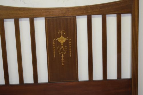 ANTIQUE EDWARDIAN INLAID MARQUETRY BED - ADDITIONAL PHOTO 6