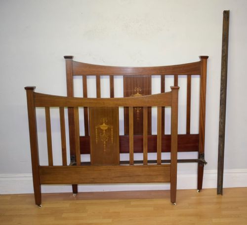 ANTIQUE EDWARDIAN INLAID MARQUETRY BED - ADDITIONAL PHOTO 7