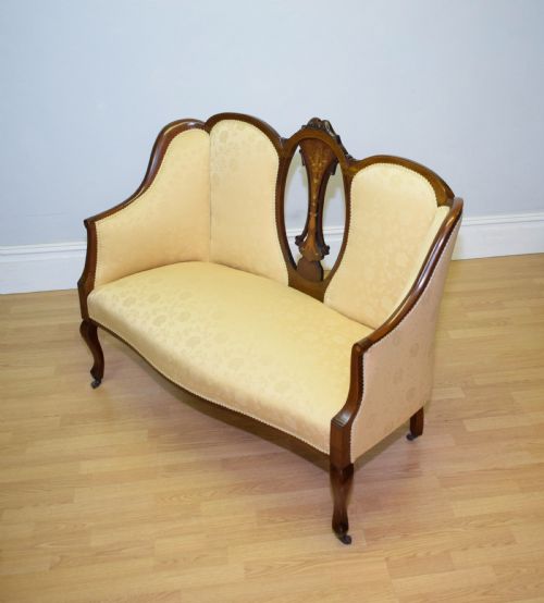 ANTIQUE VICTORIAN INLAID COUCH SETTEE - ADDITIONAL PHOTO 6