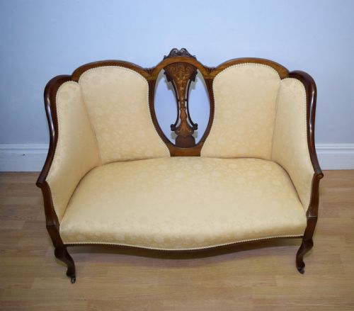 ANTIQUE VICTORIAN INLAID COUCH SETTEE - ADDITIONAL PHOTO 15