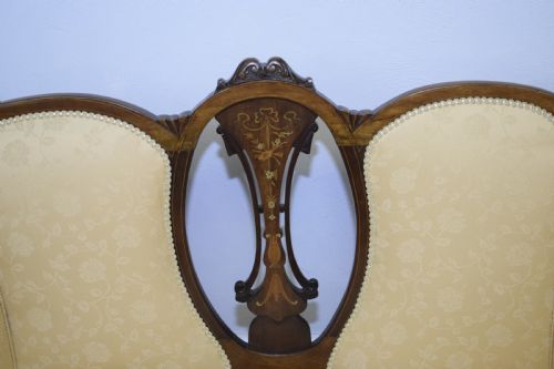 ANTIQUE VICTORIAN INLAID COUCH SETTEE - ADDITIONAL PHOTO 17
