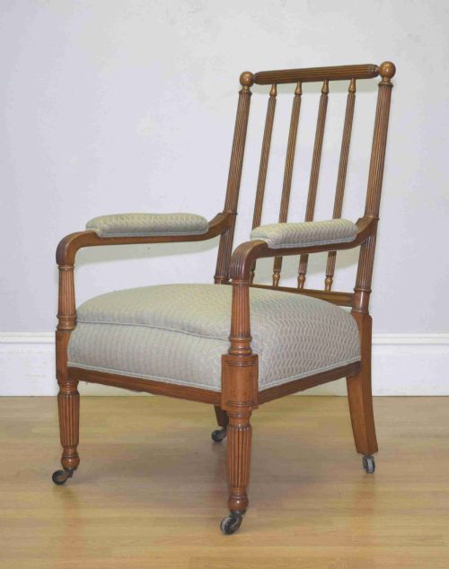 antique regency satinwood armchair - CATEGORY: ANTIQUE CHAIRS - DATED REGENCY