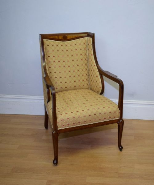 ANTIQUE EDWARDIAN ARMCHAIR EASY CHAIR - ADDITIONAL PHOTO 1