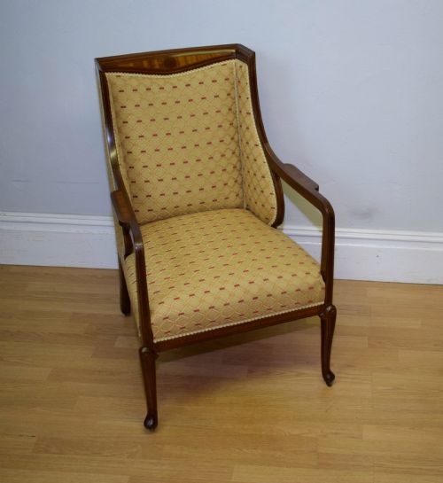 ANTIQUE EDWARDIAN ARMCHAIR EASY CHAIR - ADDITIONAL PHOTO 2