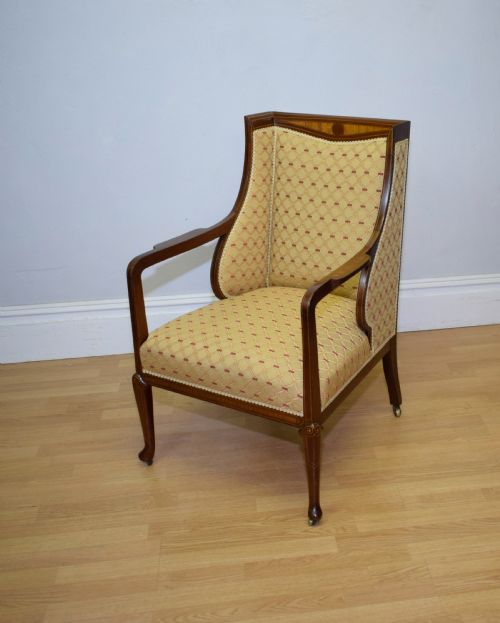 ANTIQUE EDWARDIAN ARMCHAIR EASY CHAIR - ADDITIONAL PHOTO 3