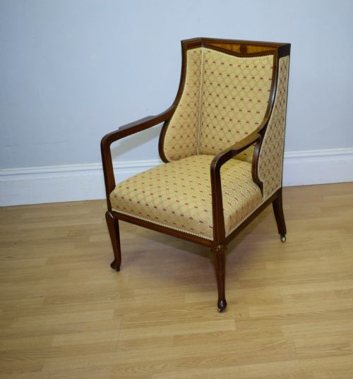 ANTIQUE EDWARDIAN ARMCHAIR EASY CHAIR - ADDITIONAL PHOTO 6