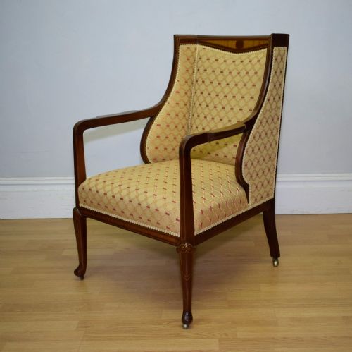 ANTIQUE EDWARDIAN ARMCHAIR EASY CHAIR - ADDITIONAL PHOTO 15