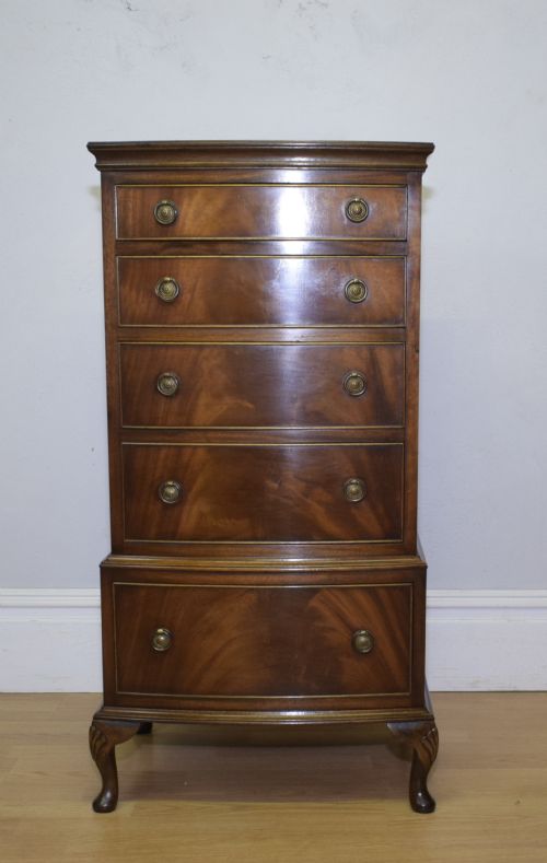 EARLY 20TH CENTURY BOW FRONT CHEST - ADDITIONAL PHOTO 9