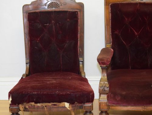 ANTIQUE VICTORIAN LADY'S GENT'S CHAIRS - ADDITIONAL PHOTO 5