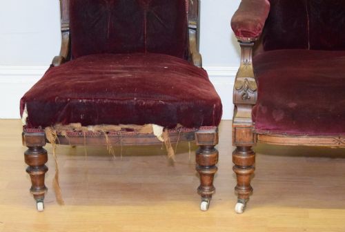 ANTIQUE VICTORIAN LADY'S GENT'S CHAIRS - ADDITIONAL PHOTO 6
