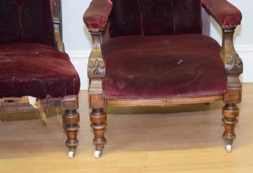 ANTIQUE VICTORIAN LADY'S GENT'S CHAIRS - ADDITIONAL PHOTO 7