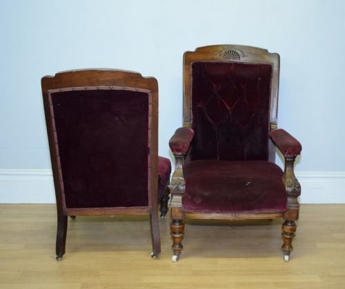 ANTIQUE VICTORIAN LADY'S GENT'S CHAIRS - ADDITIONAL PHOTO 13