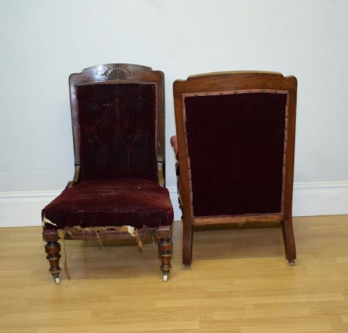 ANTIQUE VICTORIAN LADY'S GENT'S CHAIRS - ADDITIONAL PHOTO 15