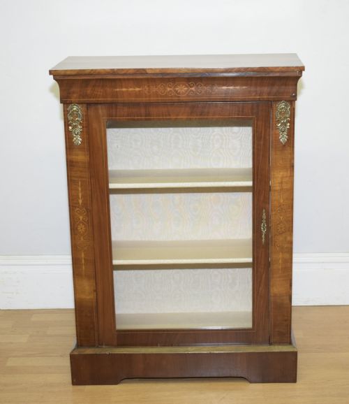 antique english victorian pier cabinet in walnut circa 1850's - CATEGORY: ANTIQUE CABINETS - DATED VICTORIAN