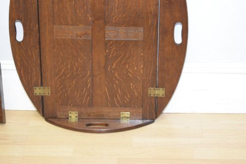 ANTIQUE BUTLERS TRAY ON STAND - ADDITIONAL PHOTO 16