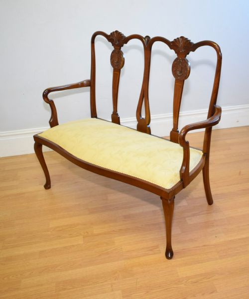 ANTIQUE QUEEN ANNE INLAID COUCH - ADDITIONAL PHOTO 11