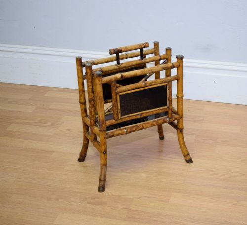 VICTORIAN BAMBOO MAGAZINE NEWSPAPER RACK - ADDITIONAL PHOTO 3