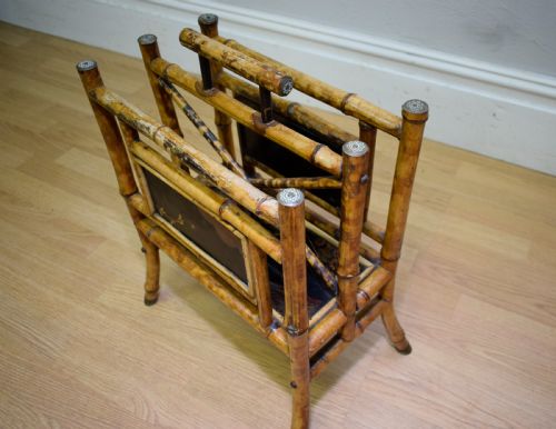 VICTORIAN BAMBOO MAGAZINE NEWSPAPER RACK - ADDITIONAL PHOTO 8