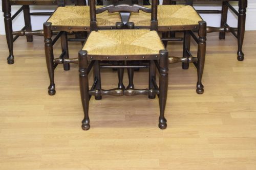 6 OAK LADDER BACK DINING CHAIRS - ADDITIONAL PHOTO 5