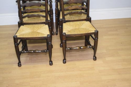6 OAK LADDER BACK DINING CHAIRS - ADDITIONAL PHOTO 9