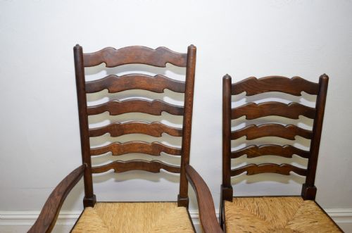 6 OAK LADDER BACK DINING CHAIRS - ADDITIONAL PHOTO 21